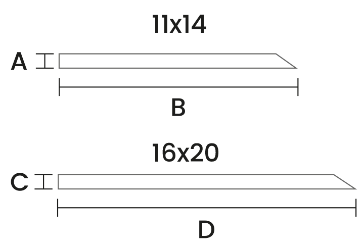 Afmetingen van mounted print frame